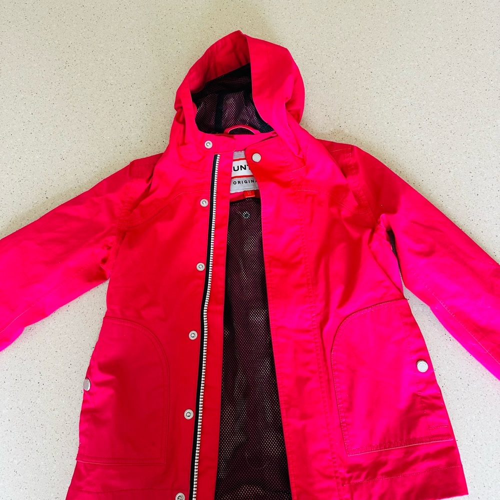 Hunter Pink Raincoat Hooded Weather-Resistant